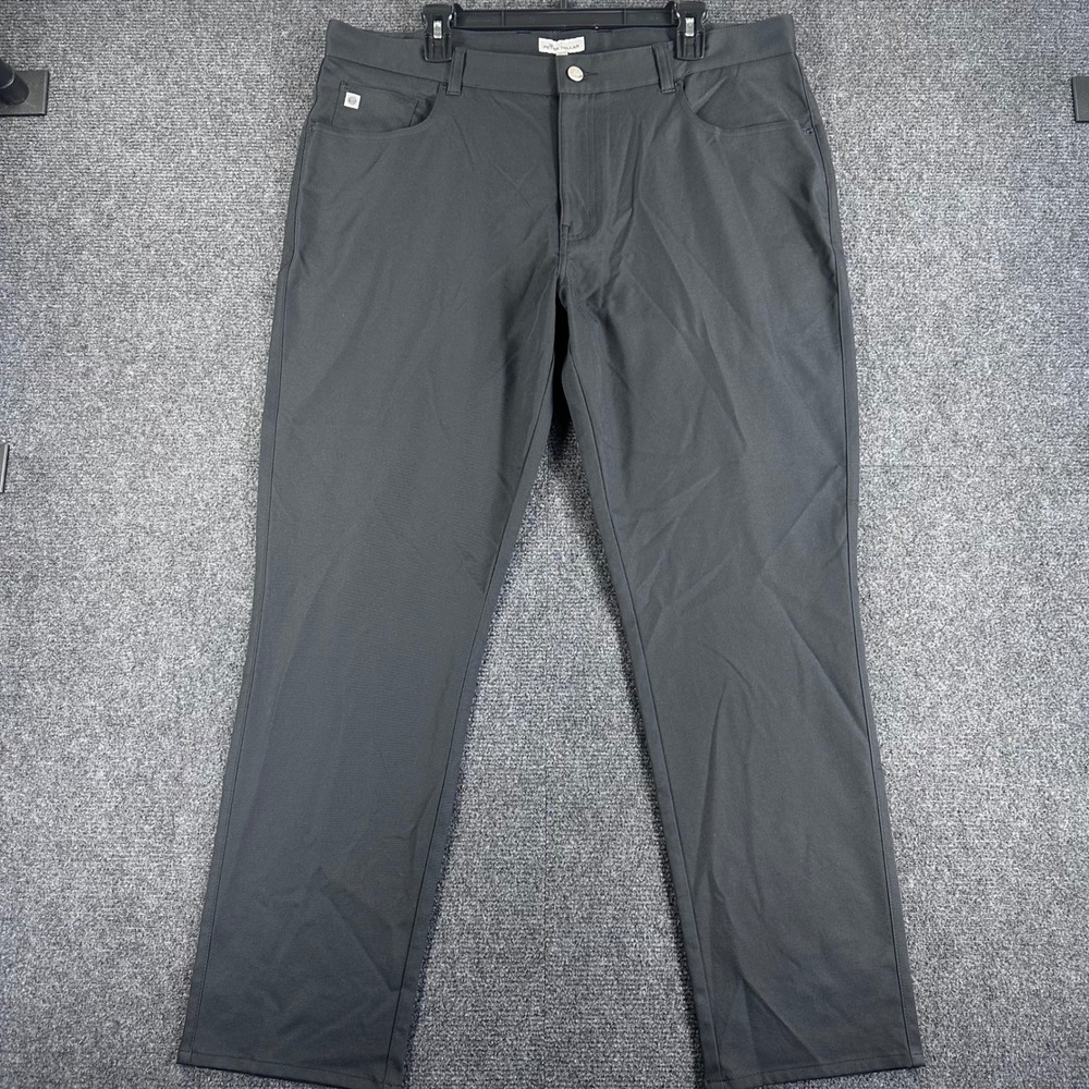 Peter Millar Golf Pants Mens 38/30 38x30 Black Performance Five Pocket Casual - Picture 1 of 16